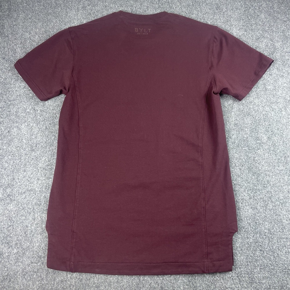 BYLT Lux Shirt Small Burgandy Short Sleeve Performance Premium Basics Men's‎ - Picture 7 of 12